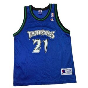 Vintage Kevin Garnett Timberwolves Champion Jersey Size L